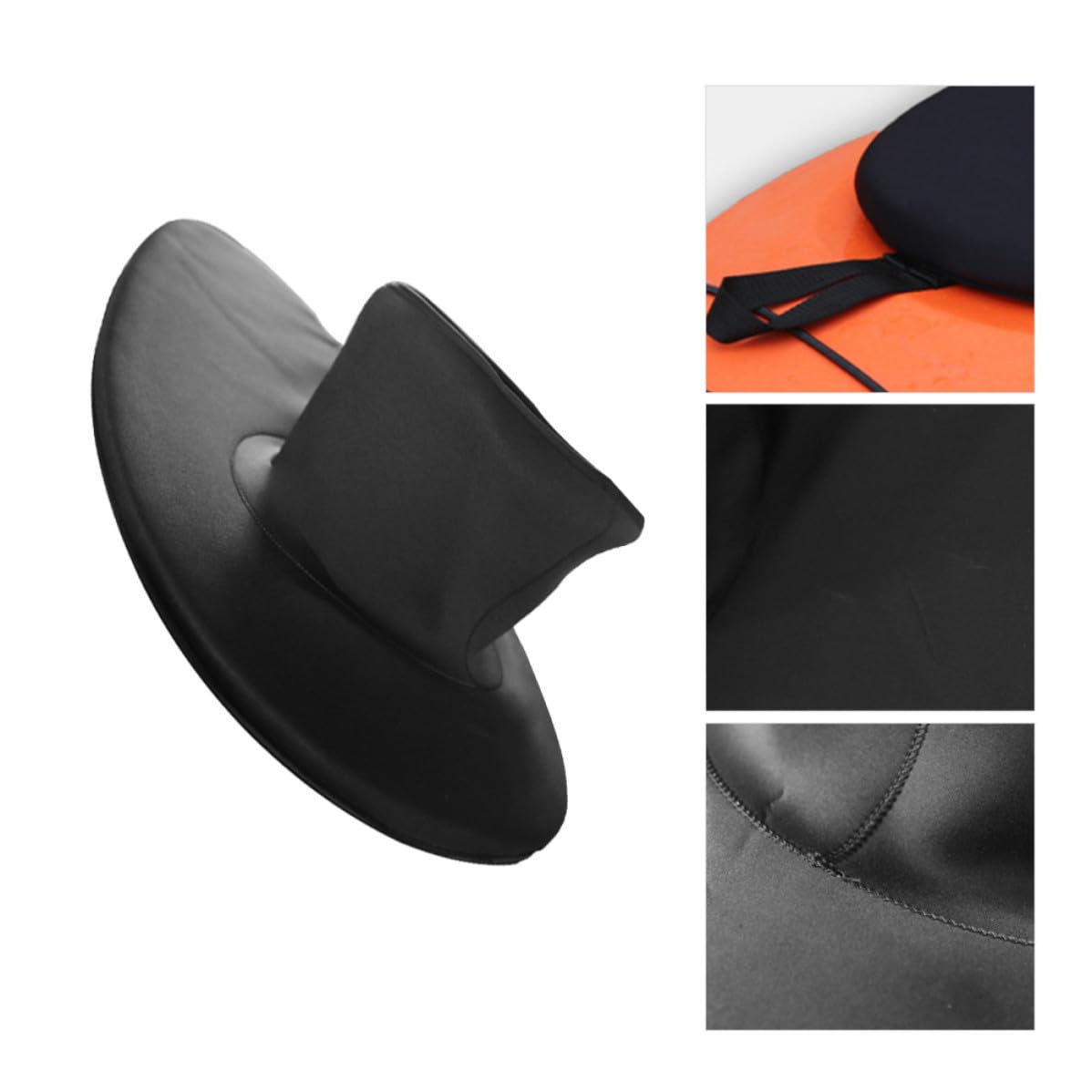 Luxshiny Kajak Schürze in Schwarz aus SBR Neopren mit elastischem Gurt und Griff, universell geeignet für Kajaking und Kanufahren, Größe 85 105 cm