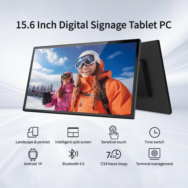 Image of Slim Edge 15.6 inch Android 14 RK3576S Octa-core Digital Signage, Wall Mount 1080P IPS Touch Screen Tablet with POE, 4G+64G, Smart Home Control Panel Surveillance Monitor (NO Battery NO Camera)