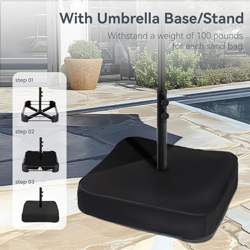 Image of PHI VILLA 15ft Large Outdoor Patio Umbrella with Base Included, Yellow