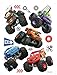 Produktbild 1art1 Cars Toon, Monster Truck Hook Und Seine Freunde Wand-Tattoo | Deko Wandaufkleber für Wohnzimmer Kinderzimmer Küche Bad Flur | Wandsticker für Tür Wand Möbel/Schrank 65x42 cm