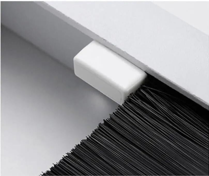 Desk Grommet,1PC Aluminum 200x96mm PC Office Table Hole Cover with Black Brush Cable Organizer.