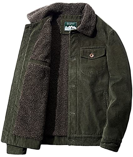 Men's Casual Sherpa Lined Corduroy Jacket Winter Coat2