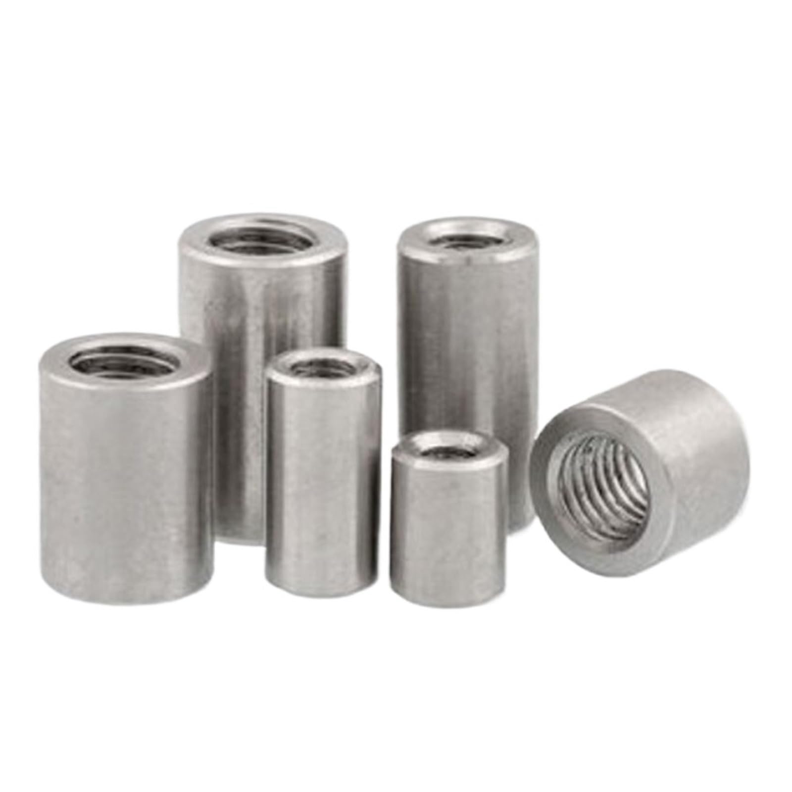 Dadi per connettori Rotondi Dado di accoppiamento for Colonna Tonda Spessa in Acciaio Inossidabile(2pc M10 Od16mm,20mm (L))