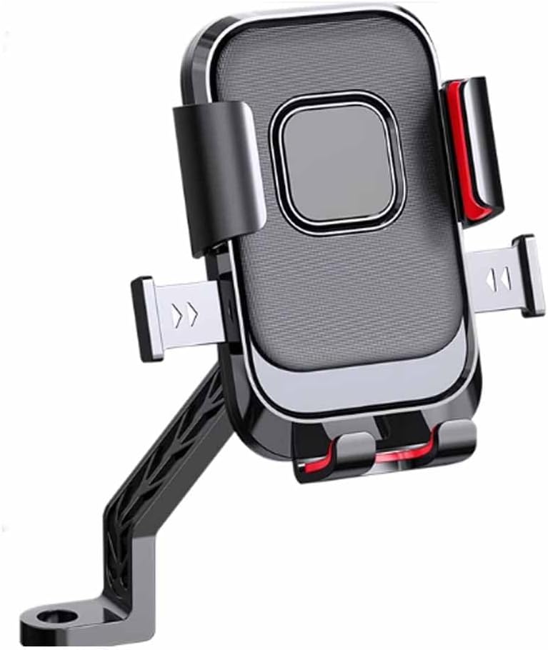 Motorcycle Phone Mount Holder for Honda PCX Cell Phone Holder Bike Holder Clamp Anti-Shake Handlebar Cradle,Rearviewmirror-Black