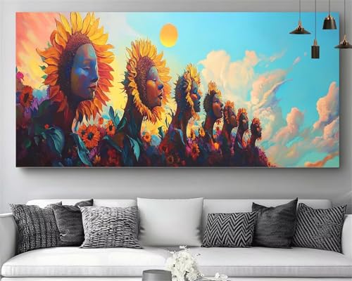 Diamond Painting Afrique Tournesol 30x60cm | Kit Complet Broderie Diamant 5D M922 pour Débutant