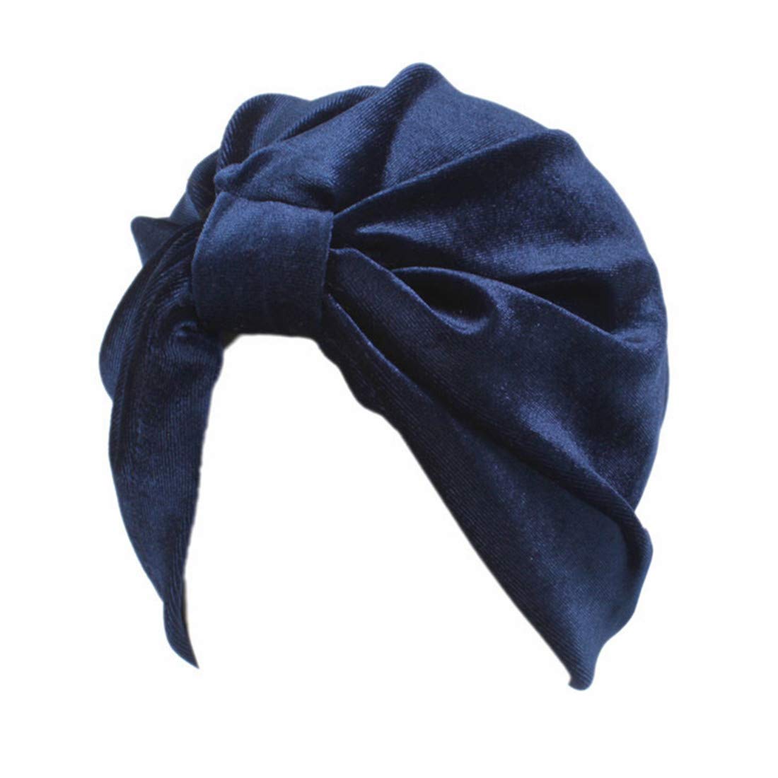 Qhome Turban Indian Caps Celeb Style Neon Headband Vintage Double Stretch Velvet Turban Head Wrap
