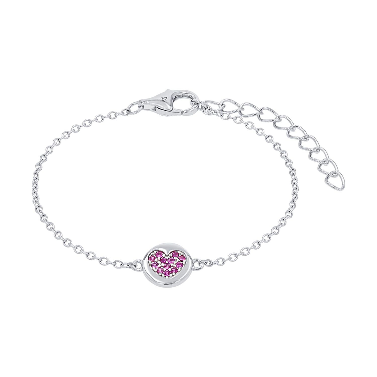 Prinzessin Lillifee Armband 925 Sterling Silber Mädchen Kinder Armschmuck, mit Zirkonia synth., 12+3 cm, Silber, Herz, Kommt in Schmuck Geschenk Box, 2037924