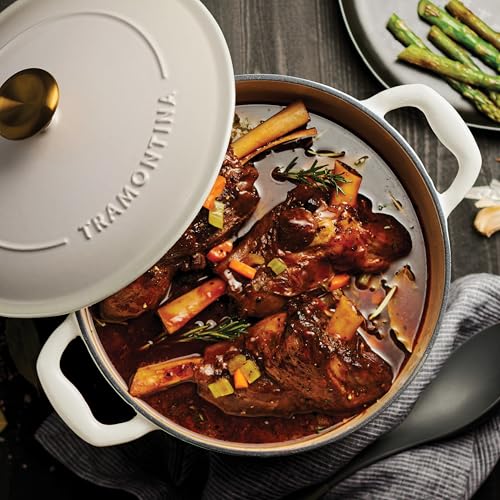 Image of Tramontina Bestow Enameled Cast Iron 5.5-Qt Round Dutch Oven Pot with Lid