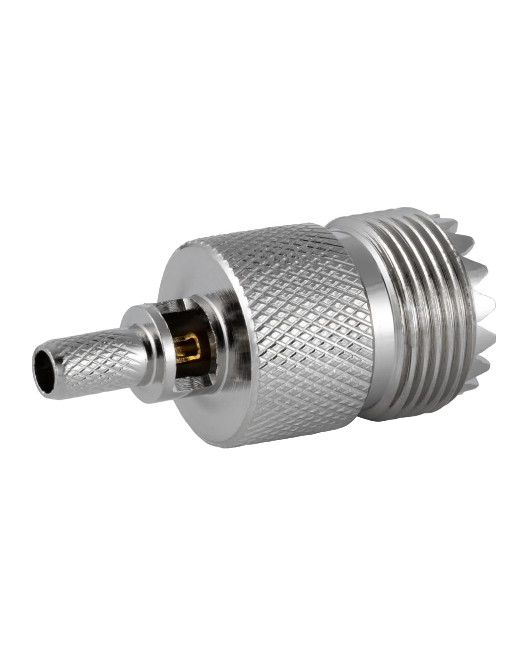 Vecys 5PCS SO-239 UHF Femmina Connettori 50 Ohm SO239 Femmina Jack Crimpare RF Connettore Coassiale Adattatore per RG58 VLMR195 RG142 RG400 Cavo Coassiale a Bassa Perdita Compatibile Radioamatoriali