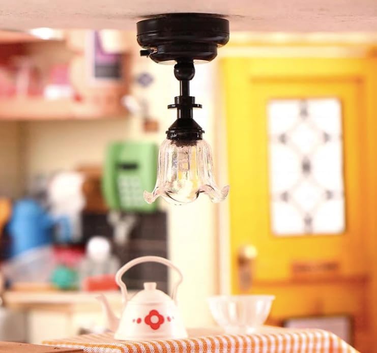 AirAds 1:12 Scale Dollhouse Miniature Sconce Carriage lamp LED Light Dolls House Exterior Light Magnetic-Switch Light