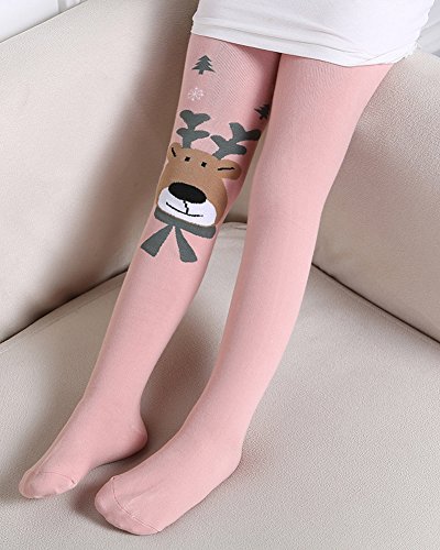 Little Girls' Cute Elk Prints Footed Tights Dance Opaque Stockings2