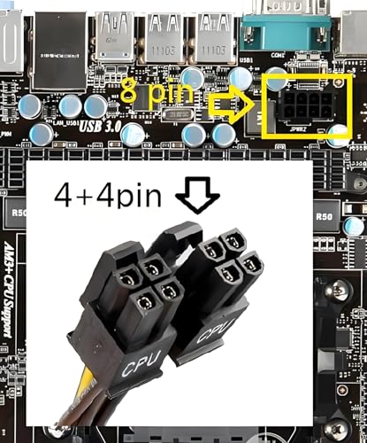 ELFJMZP 8-Pin (EPS 12V) zu Dual 8-Pin (4+4) CPU Stromkabel - 18AWG verzinnter Kupfer - 29cm - Kompatibel mit Dual-CPU Mainboards/Servern/Workstations