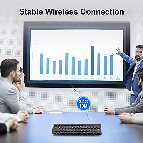 Image of Matlek Wireless Keyboard | 2.4 G Connect | Works with - Windows, Mac, Android | Slim and Portable, Black