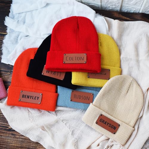 Personalized Baby Beanie Hat Custom Newborn Infant Toddler Kids Hat with Name Boys Girls Hat Black 7
