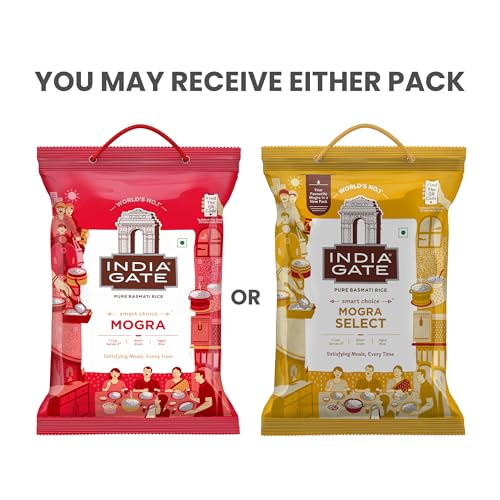 Image of India Gate Mogra Basmati Rice 5Kg | Naturally Aged (Pack of 3)