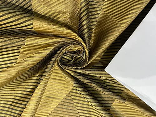 Tissu taffetas de soie Doré x Marron d'exception pour haute couture 137cm