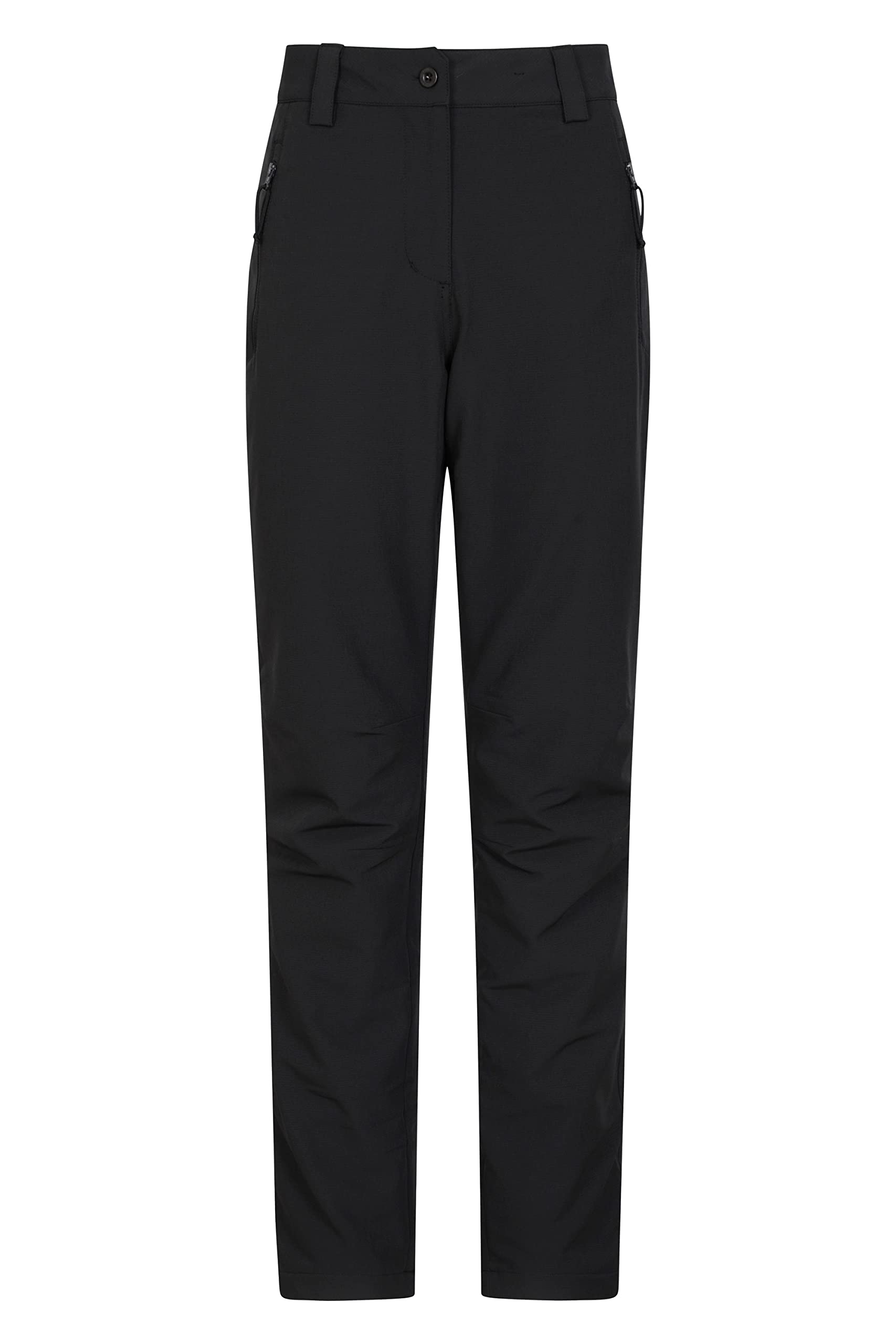 Mountain Warehouse Women's Black Arctic Thermal Trousers - Fleece Lined Pants, Stretch, Many Pockets, Cosy Bottoms, Warm - For Walking, Camping, Hiking Size 18 Short
