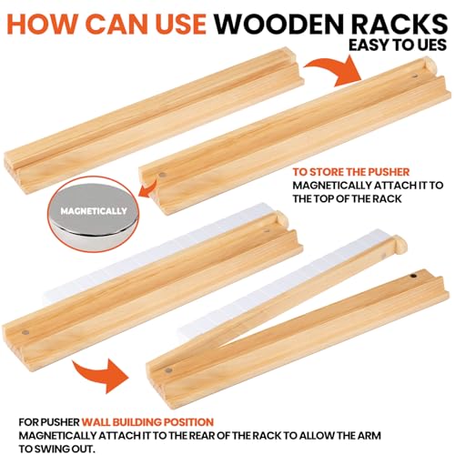 Mutex Set de 4 Racks de Madera Natural para Mahjong miniatura 7