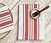 Red and White Dinner Napkins Set of 6, 100% Cotton Napkins 18 X 18 - Striped Cloth Napkins, Wedding - Rustic Farmhouse Table Napkins - Red Napkins Cloth Washable, Striped Red/White