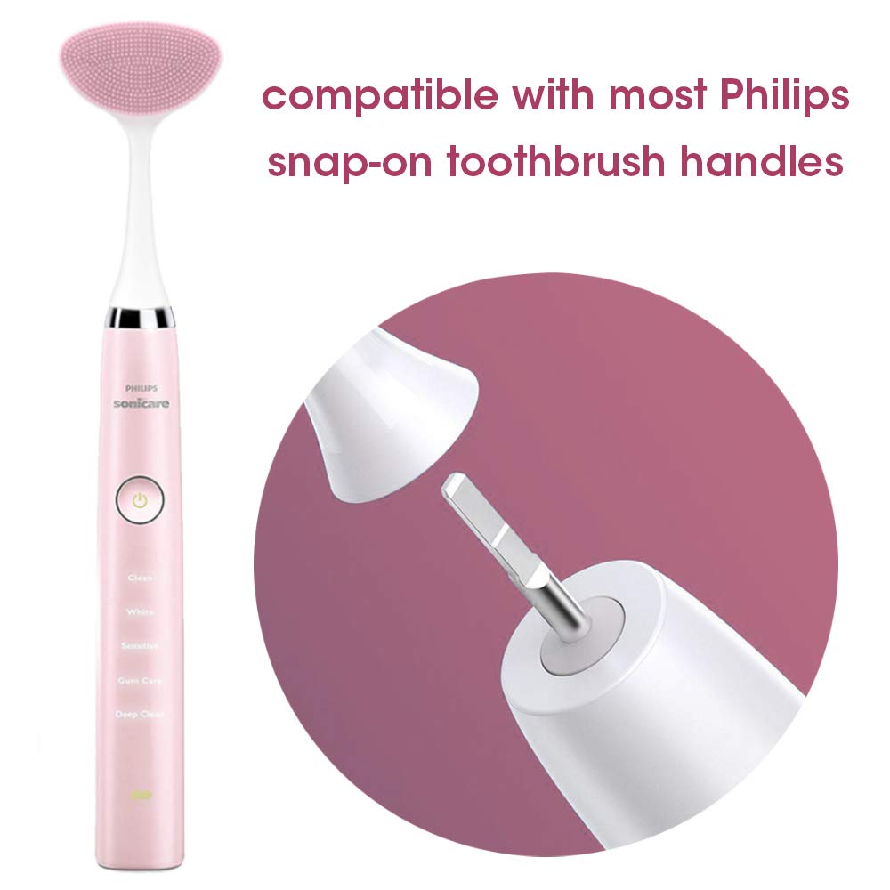 Silicone Facial Cleansing Brush - Replacement Facial Brush Head Compatible with Electric Toothbrush, Pink : Beauty & Personal Care