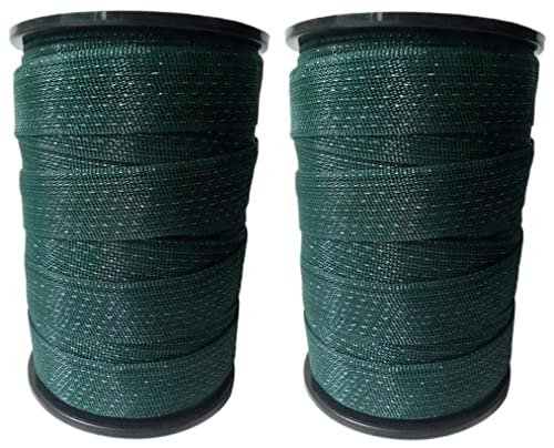 Ehui Portable Electric Fence Poly Tape 575'Length,1.5 Inch 40Mm Width, 8 Strands Of Stainless Steel Wire,Pk2 #TOP1