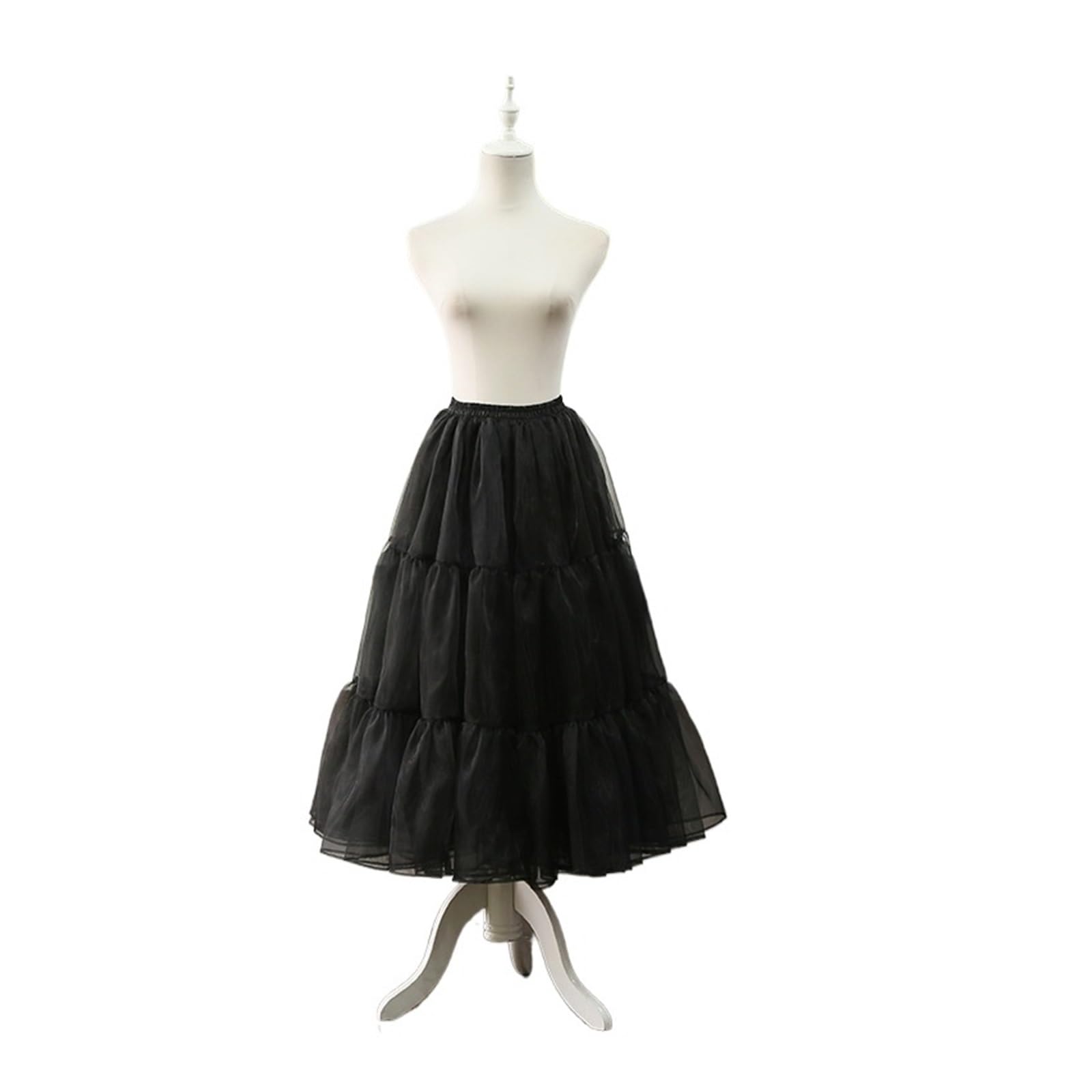 Jupon sous Robe Femme Jupes Longues Bouffantes for Filles, Jupe Tutu Tendance for Femmes, Robe de Bal, Jupon de mariée, Robe de mariée, Jupon Tutu(Length 80cm Black)