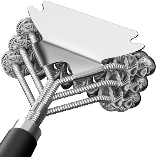 Grill Brush and Scraper, No Bristles Safety Barbecue Brush for Outdoor Barbecue Cleaning Stainless...
