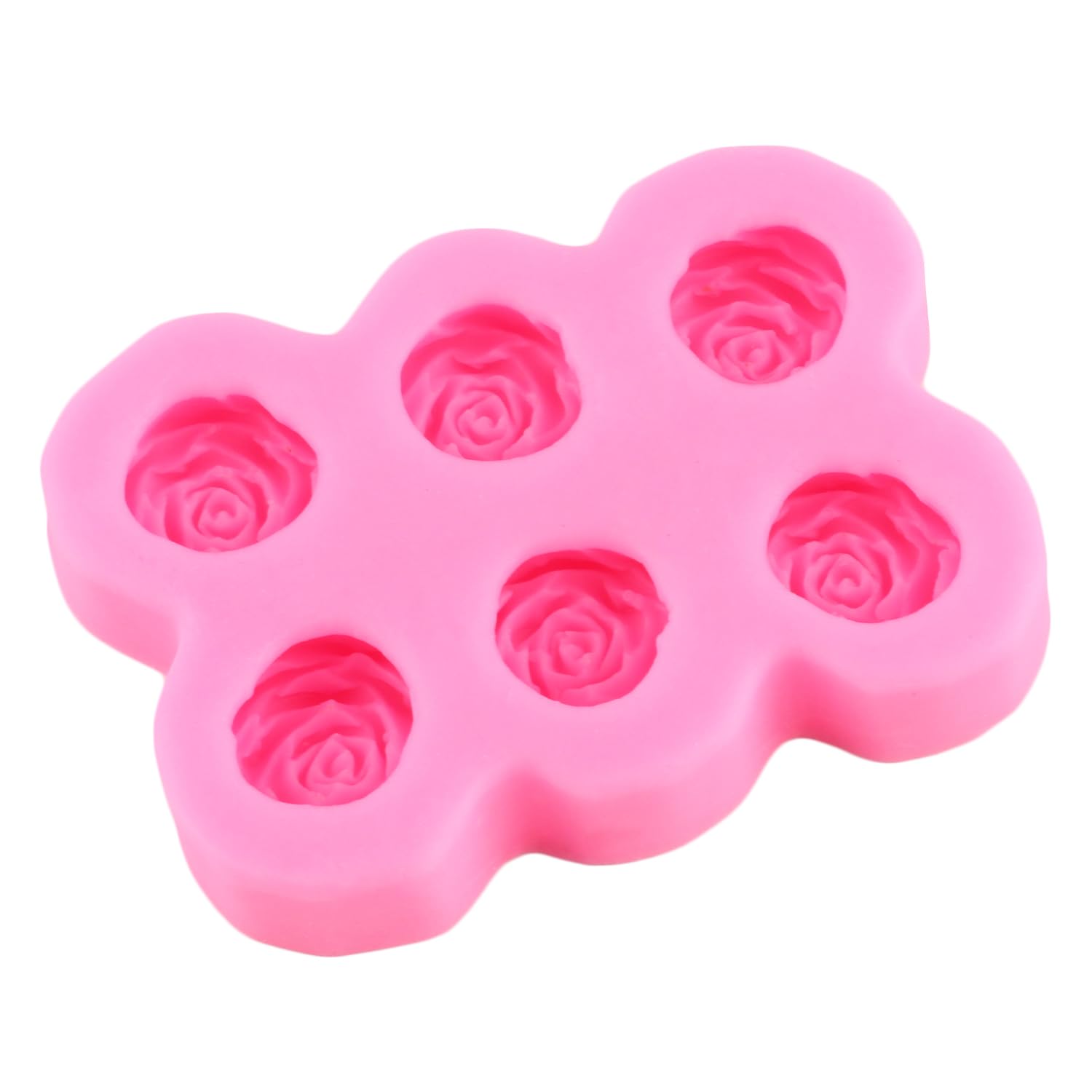 Mujiang Juego de 2 moldes de silicona para fondant con diseño de rosas para decoración de pasteles, pasta de goma de chocolate, caramelo, arcilla polimérica