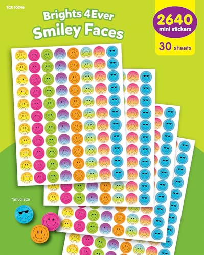 Lot de mini autocollants Smiley Brights 4Ever TCR10346 colorés