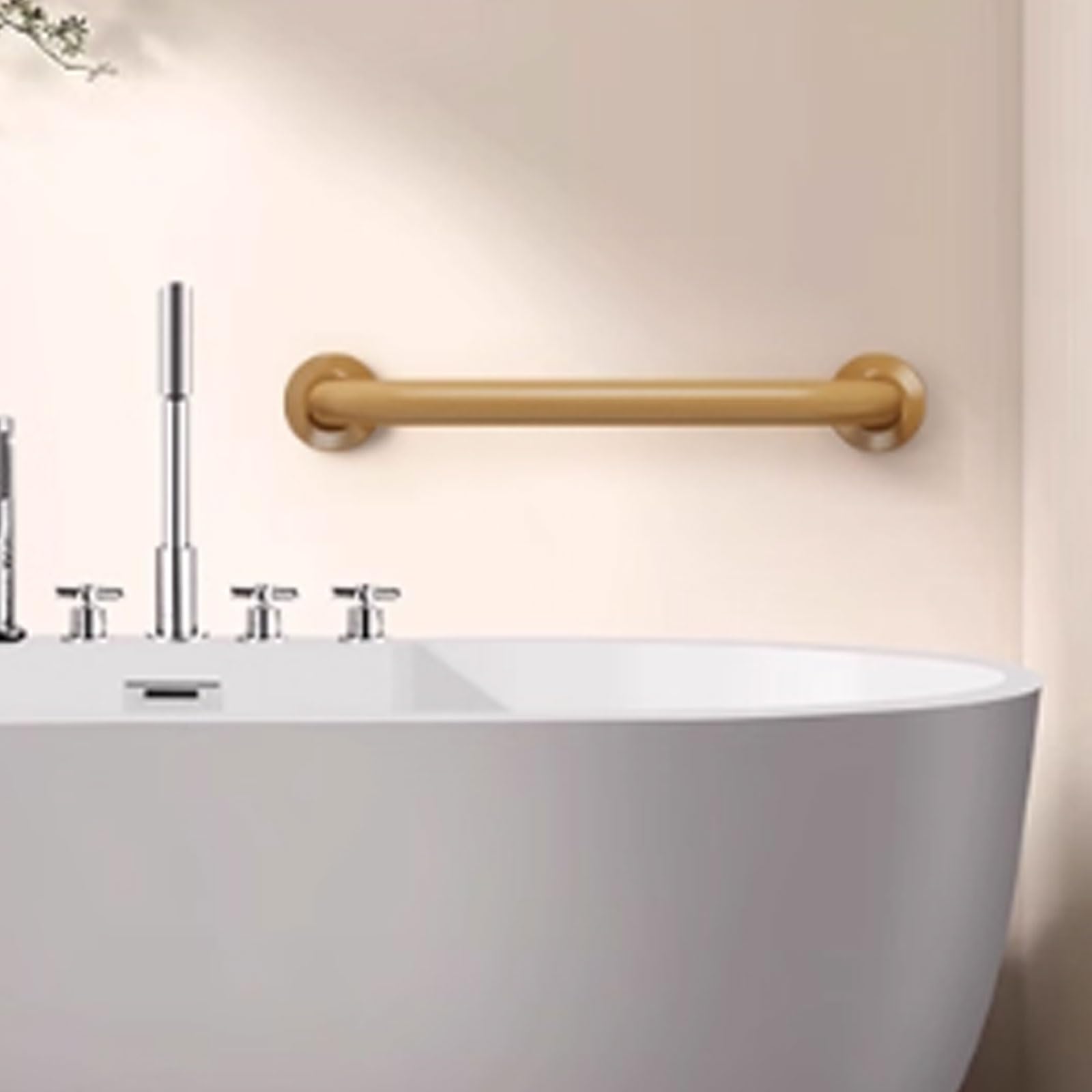 Haltegriffe aus Kunstharz for Badezimmer, barrierefreie Toiletten- und Duschgriffe, Bohrinstallation erforderlich, geeignet for Senioren(Blanc,Medium)