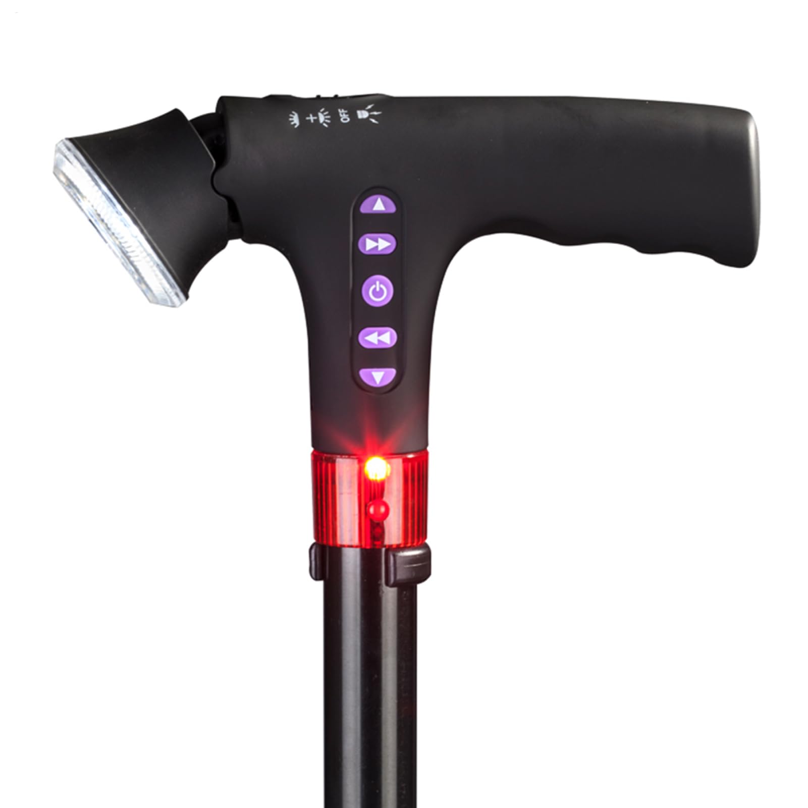 Bastones de alarma de luz LED, bastón con luz, bastón plegable con luz LED | bastones para personas mayores, bastón ajustable de viaje con alarma de radio de luz LED, bastón de luz para ancianos