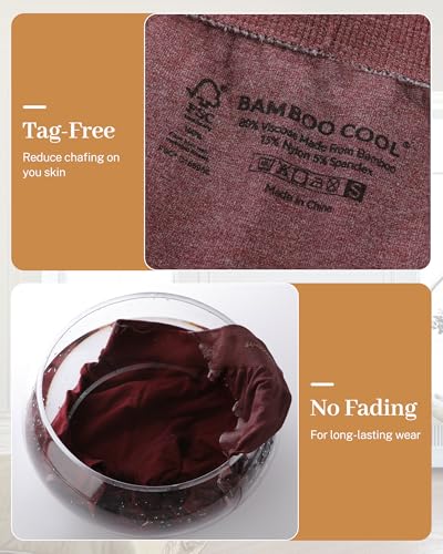 Image of BAMBOO COOL Womens BoyShorts Underwear Seamless Boxer Briefs Mid Rise Full Coverage Breathable Stretch Ladies Panties 5 Pack