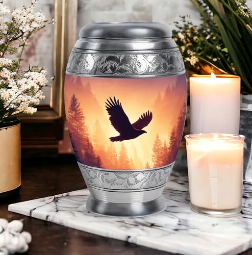 Image of Eagle Urn for Ashes Unique Cremation Urns 10 Inch Large | Unique Cremation Urns, Burial Urns for Adult Human Ashes Women, Memorial Funeral Urn
