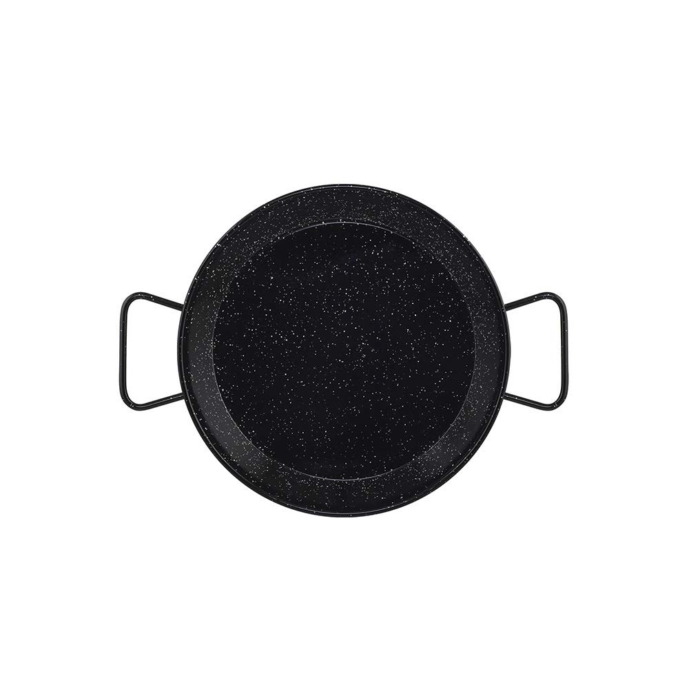 Metaltex - Induction Paella Pan Enamelled Steel 4 Servings (30 cm), Single Colour