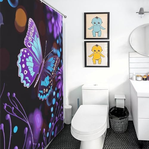 Rideau de douche imperméable violet pour l'ambiance spa et hôtel