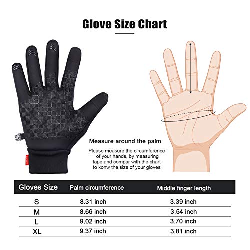 SkyGenius Winter Gloves, Cycling Gloves Riding Gloves Bike Gloves Motorcycles Gloves, Winter Gloves for Men Women, Windproof Waterproof Slip-Proof Gloves Keep Warm in Winter for Outdoor, Large