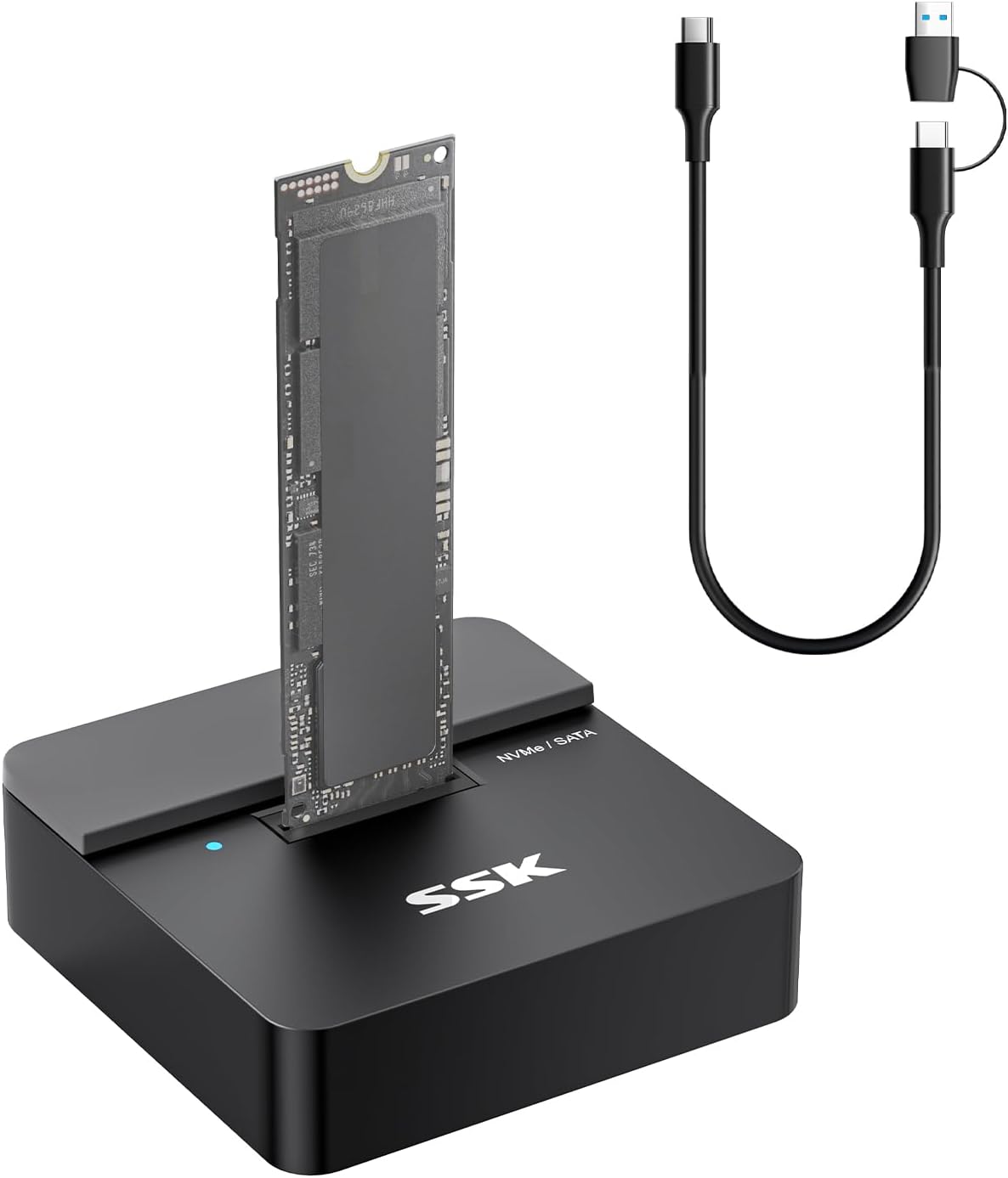 SSK M.2 SSD to USB Adapter M.2 NVMe & SATA SSD Dock Enclosure Reader
