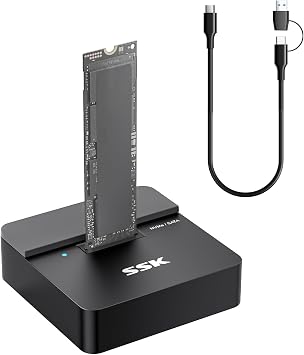 SSK M.2 SSD to USB Adapter M.2 NVMe & SATA SSD Dock Enclosure Reader