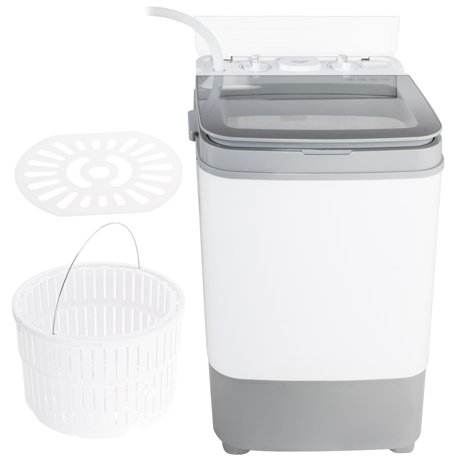 Adler AD 8057 - Lavadora con función centrifugado (6 kg, ideal para camping, autocaravanas y apartamentos pequeños)