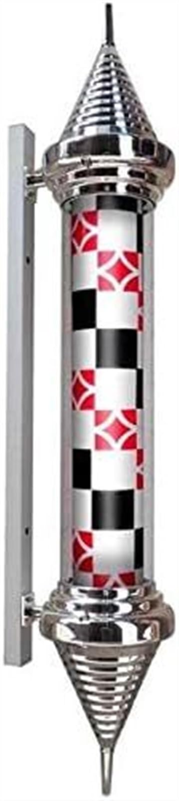 Poteau rotatif de coiffure ELzEy bleu blanc rouge avec globe lumineux mural
