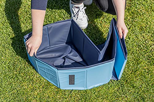 Trixie Hundepool 70 × 12 cm in blau/grau- faltbares Hundeplanschbecken mit rutschfestem Boden & robuster Wandkonstruktion ohne Aufpumpen -39480