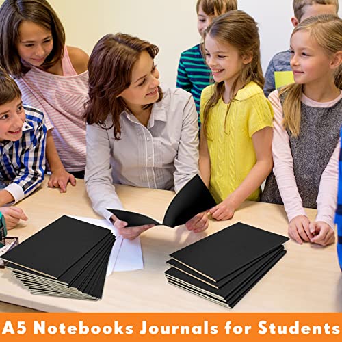 Image of Mimorou 100 Pcs A5 Journals Notebooks Bulk,Black,Blank | Kraft Softcover Small Notebooks 5.5 Inch x 8.3 Inch Notepads with 60 Page 30 Sheet for Writing Sketch Travel Office Supplies