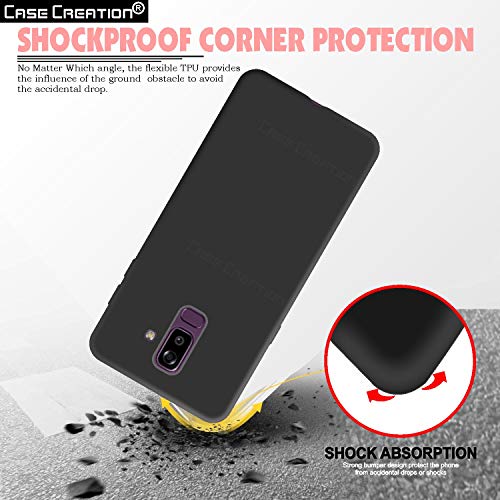 Image of Case Creation Luxurious OG Series for Samsung Galaxy J8 Case Cover,Anti-Dirty Slim Case Frosted Matte Cute Candy TPU Raised Bezel (Splash of Color) Back Cover for Samsung J8 -Black