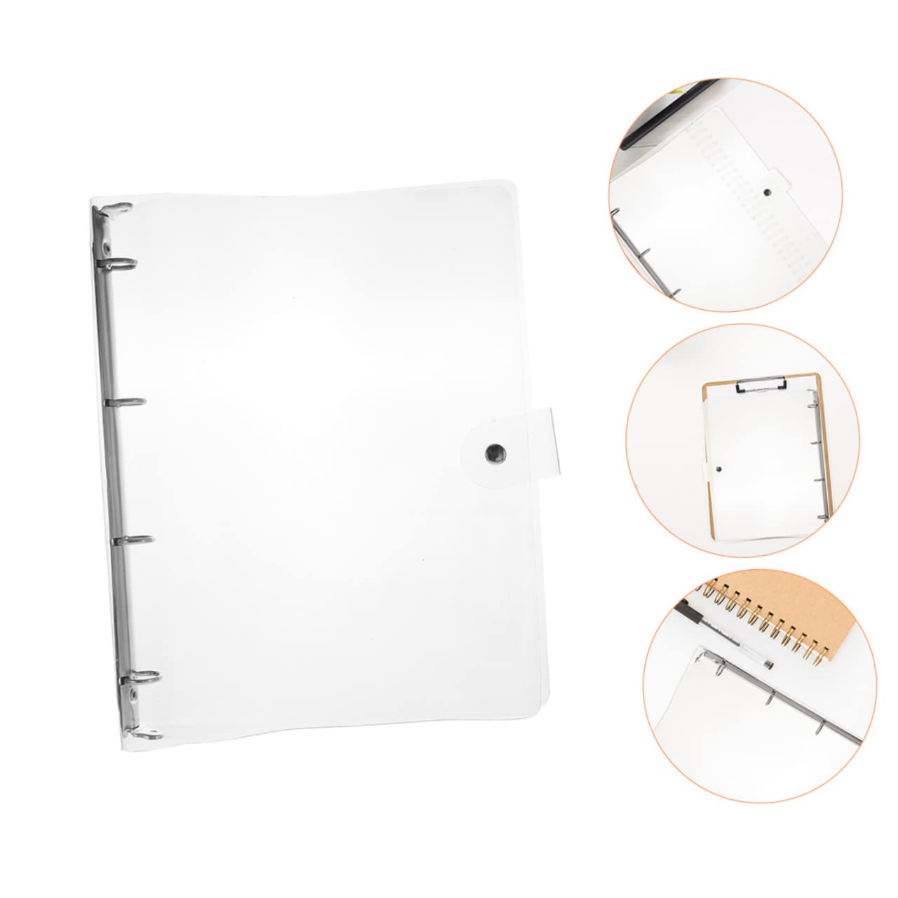 Classeur à 4 Anneaux A4 Transparent, Lot de 3, Plastique