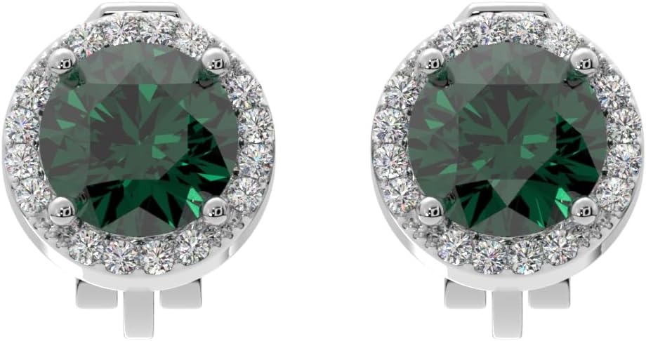 Aloha Earrings Round Halo Crystal Clip On Stud Earrings