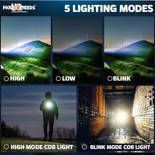 Image of Pick Ur Needs Rechargeable 100W Aluminium Body Home Emergency Mini Search Torch Light Zoomable with 3 Mode + Side COB with 2 Mode 1200mAH Battery