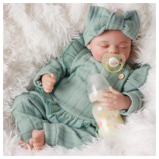 BABESIDE Reborn Baby Dolls 17 Inches Realistic Baby Dolls Sleeping Real Life Newborn Eyes Closed Soft Fabric Body Hand Painted Vinyl Head with Gift Set