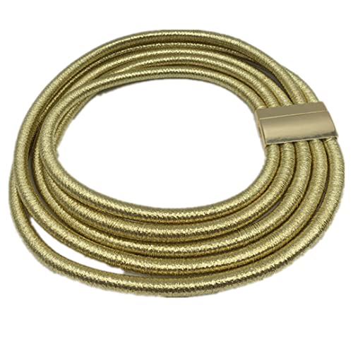 COLORFUL BLING Handwoven African Tribal Multilayer Chunky Statement Necklace Egypt Bib Collar Choker Costume Party Jewelry Accessories for Women3