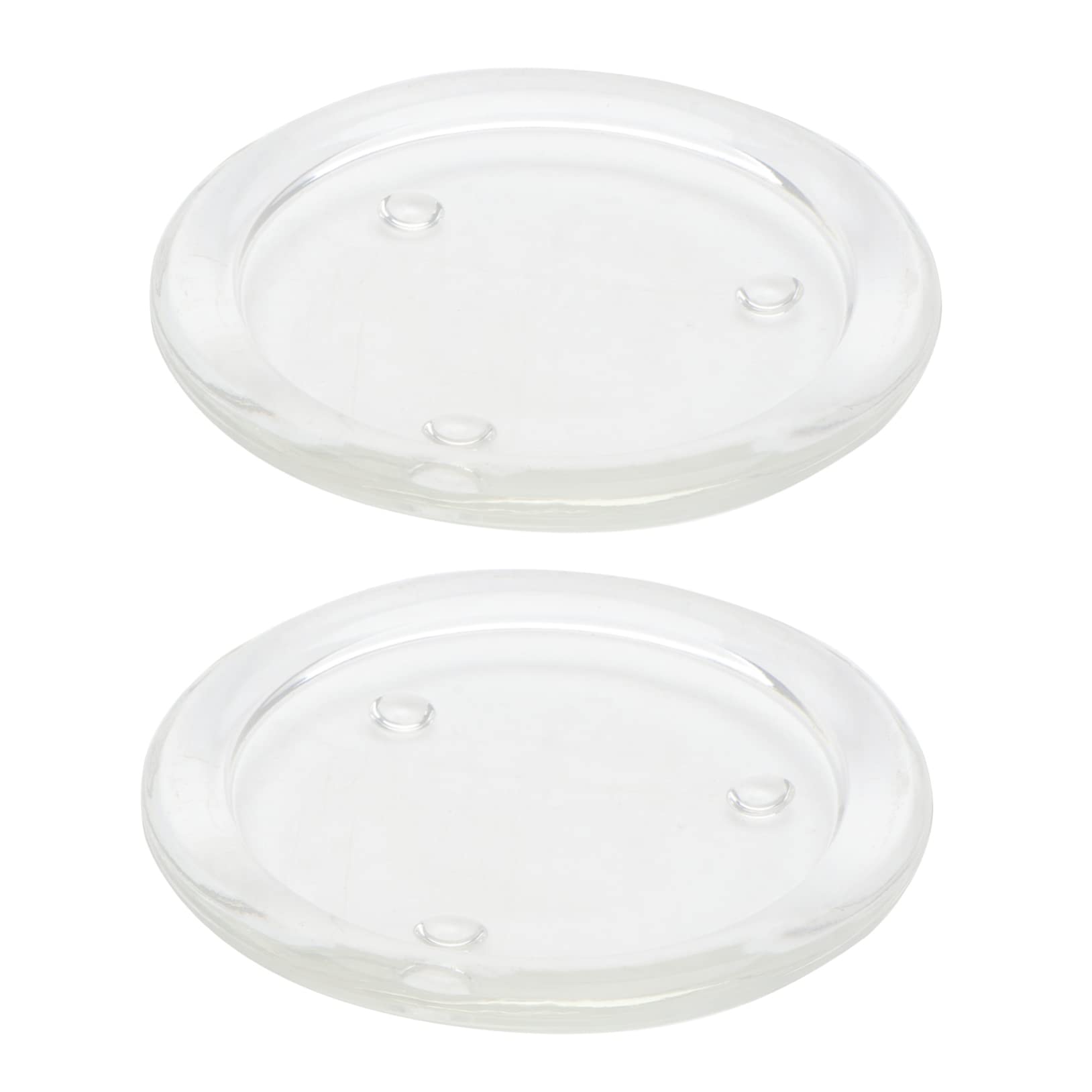 Cabilock 2pcs Candle Holders Candle Holder Plates Desk Decorations Dining Room Table Decor Dinner Table Decor Clear Candle Holder Desk Topper Tea Lights Tabletop Decoration Glass Fruit Tray