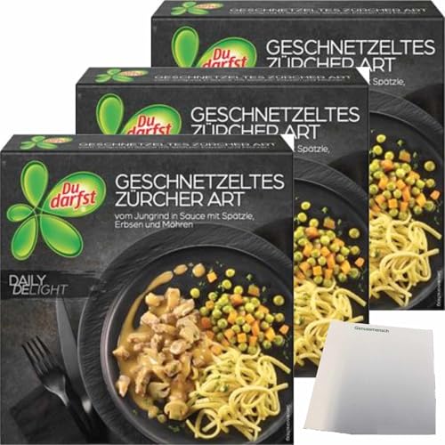usy Bundle für Du Darfst Daily Delight Geschnetzeltes Züricher Art 3er Pack (3x460g Packung) + usy Block
